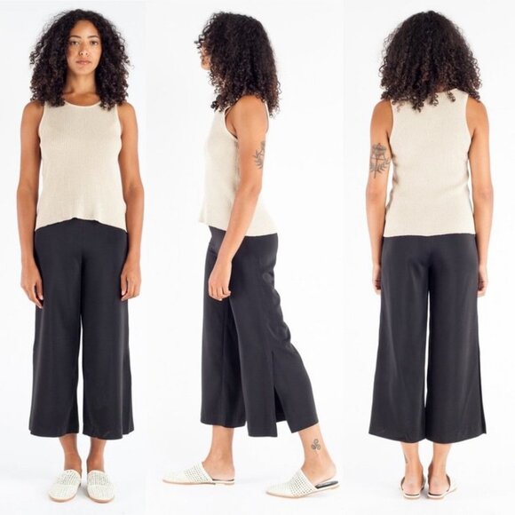 Just Female‎ Amber Pants Black Wide Leg Garmentory Size XS Casual Cropped Boho - Picture 1 of 13